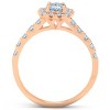 Pompeii3 1 1/4 Ct Diamond Cushion Halo Engagement Wedding Ring Set 14k Rose Gold - 2 of 4