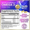 Omega 3 Fish Oil Triple Strength 2400 mg Softgels, Omega-3 Supplements, Natural Heart Health Brain & Joint Support - 60 Softgels By Hello Lovely! - 2 of 4