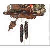 One Day Cuckoo Clock Cottage – 10 in – Fisherman Raises Fishing Pole with Hand-carved Details By River City Clocks - 3 of 3