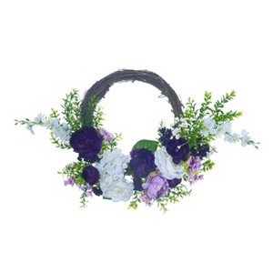 Transpac Synthetic Fabric 20 in. Multicolor Spring Flower and Twig Wreath - 1 of 4