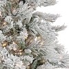 7.5' Prelit Flocked Slim Bavarian Pine Artificial Christmas Tree Dual Lights - National Tree Company - 3 of 4