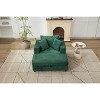 Chaise Lounge with Removable Ottoman, Corduroy Upholstered Armchair Accent Chair Sleeper Sofa Chair - ModernLuxe - 2 of 4
