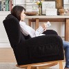 CAVINAS Polyester Fabric Glider Rocking Chair with High Backrest,Cozy Upholstered Rocking Chairs,Nursery Accent Chair for Bedroom - 4 of 4