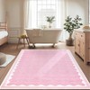 homfan Scalloped Washable Rug w/ Non-Slip Back - Modern Low-Pile Carpet for Living Room, Bedroom - 2 of 4