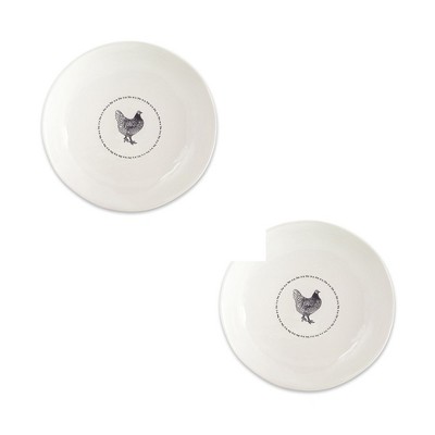 Melrose Stoneware Farmhouse Chicken Platter (Set of 2)