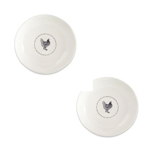 Melrose Stoneware Farmhouse Chicken Platter (Set of 2) - 1 of 2