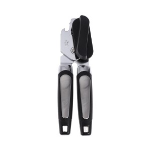 Unique Bargains Handheld Can Opener Handheld 3-in-1 Can Opener Bottle Opener PP Iron Silver Tone Black 2.09"x7.68" 1 Pc - 1 of 4