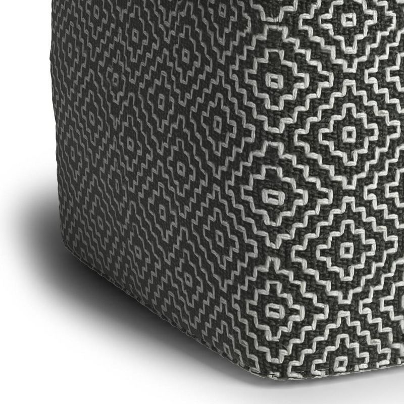 Laurene Square Woven PET Polyester Pouf Gray/White - WyndenHall, 3 of 8