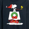 Men's - Peanuts - Snoopy & Woodstock House Sleigh Long Sleeve Graphic T-Shirt - 2 of 4
