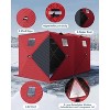 Lumiparty Pop Up Ice Fishing Tent Fully Insulated, Portable Ice Fishing Shelter, Waterproof Oxford Fabric, Snow Hub with Anchors, Ropes & Carry Bag - 4 of 4