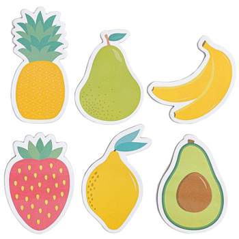 6-Pack Cute Fruit Shaped Sticky Notes, Note Pads, 20 Sheets each, Office Decorations