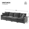 GDFStudio Anna 110*29" Modern 4 Seat Chenille Modular Sofa with 2 Pillows - 3 of 4