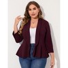 Women's Plus Size Blazer Notch Panel Work Business Casual Outfits Dressy Suit Jacket Peplum Blazers - 2 of 4