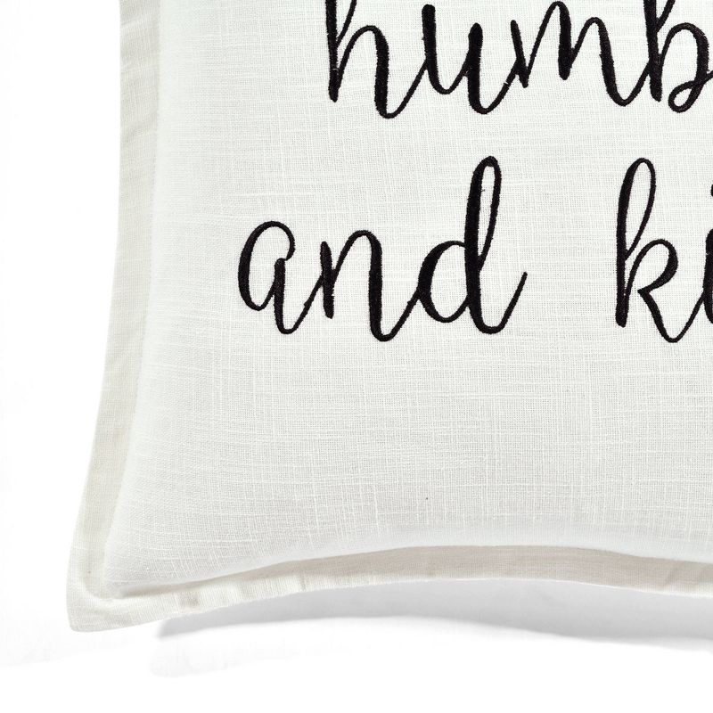 20&#34;x20&#34; Oversize &#39;Humble and Kind&#39; Family-Friendly Square Throw Pillow Cover White - Lush D&#233;cor, 3 of 11