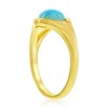 Caribbean Treasures Sterling Silver, Round Larimar Ring - Gold Plated - Available Sizes:  6 ,  7 ,  8 - 2 of 3