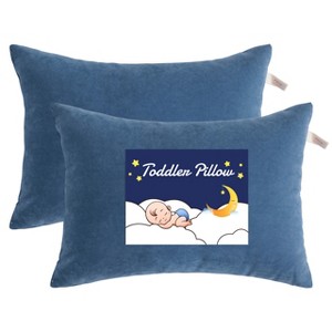 2 Pack Microfiber Toddler Pillows, Soft Down Alternative Travel Pillows - NTBAY - 1 of 4