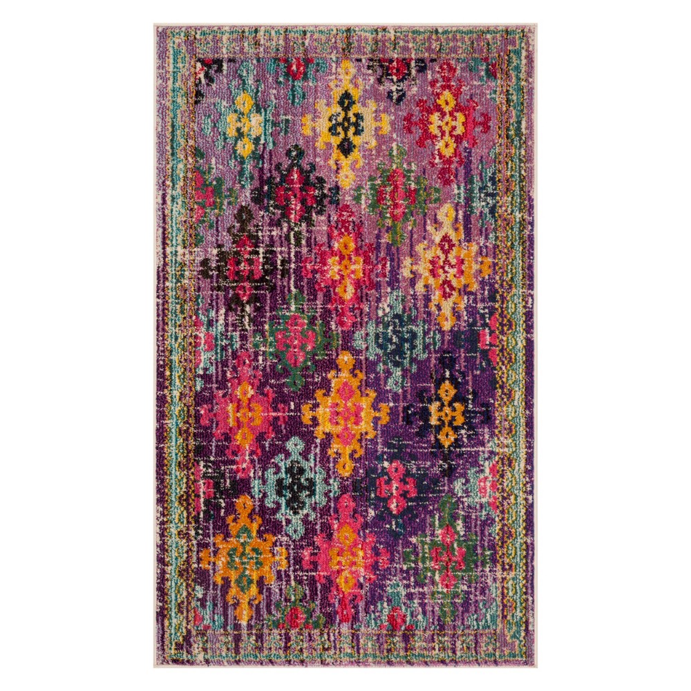 4'X5'7in Medallion Area Rug Purple - Safavieh