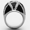 Slickblue Women's Stainless Steel Ring, Clear Crystal Detail, Polished No Plating, Silver Tone, Sizes 5-6 - 3 of 4