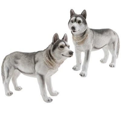 Wind & Weather Siberian Husky Dog Statues, Set of 2