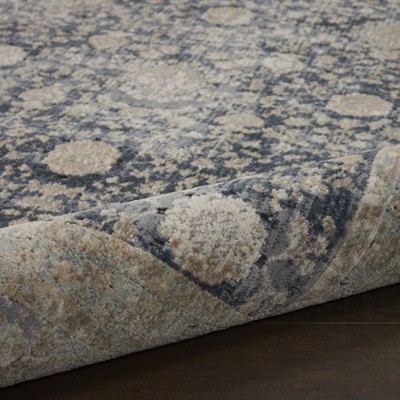 Ivory Floral Elegance 5' x 7' Synthetic Easy-Care Rug