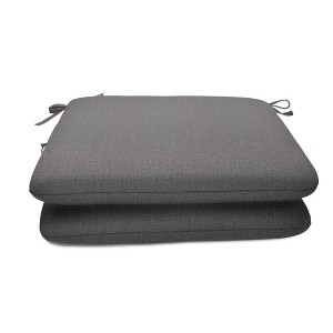 Casual Cushion Solid Sunbrella Fabric 2-Piece Indoor/Outdoor Seat Pad Cushion, 20"W x 18"L - 1 of 4