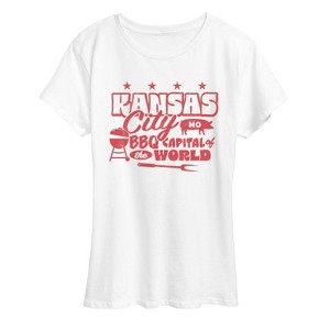 Women's - Instant Message - Kansas City MO BBQ Short Sleeve Graphic T-Shirt - 1 of 4
