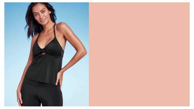 Women's Knot-Front Tankini Top - Shade & Shore™ Black, 2 of 7, play video