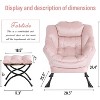 Modern Lounge Chair with Ottoman - Oversized Accent Chair with Folding Footrest - Comfortable Reading Chair for Living Room Bedroom - Beige - 2 of 4