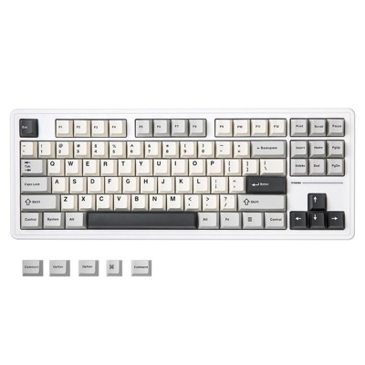 MaseiKar YZ87 Gasket Mechanical Keyboard,TKL Wireless Hot Swappable with 5-Layer Padding, BT5.0/2.4G/USB-C NKRO RGB Backlit(White, Milk Switch)