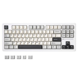 MaseiKar YZ87 Gasket Mechanical Keyboard,TKL Wireless Hot Swappable with 5-Layer Padding, BT5.0/2.4G/USB-C NKRO RGB Backlit(White, Milk Switch) - 1 of 4