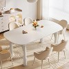 63" Oval Dining Table for 4-6 People, Modern Kitchen Table with Solid Wood Legs - 2 of 4