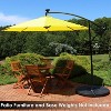 Sunnydaze Outdoor Steel Cantilever Offset Patio Umbrella with Solar LED Lights, Air Vent, Crank, and Base - 9' - 2 of 4