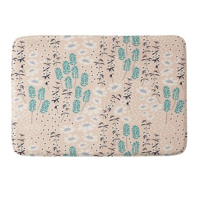 Oranges Flowers Rain Summer Floral Memory Foam Bath Mat - Deny Designs :  Target