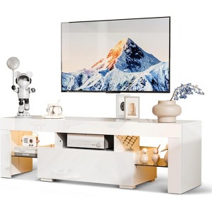 VINGLI LED TV Stand, Modern Entertainment Center with Lights and Storage for 65/70/75/85 Inch TV - 1 of 4