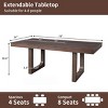 60"-78" Brown Extendable Farmhouse Dining Table with Removable Leaf,Solid Wood Kitchen Table for 4-8 People–The Pop Home - 4 of 4