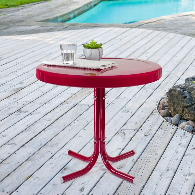 Northlight 22" Outdoor Retro Tulip Side Table, Pink, 2 of 5