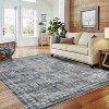 Coucheta Vintage Runner Rug- Non-Slip Washable Carpet, Distressed Floral Pattern, Low Pile Hallway Kitchen Bath Mat, Multiple Sizes and Colors - 2 of 4