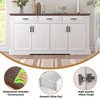 CIPACHO White 63" Fluted Sideboard Buffet Cabinet, Coffee Bar Station with 4 Doors & 3 Drawers for Home - 3 of 4