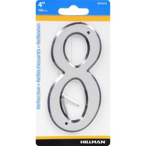 Hillman 4 in. Reflective Silver Plastic Nail-On Number 8 1 pc (Case of 3) - 1 of 1