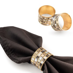 Jardin Black Pearl Napkin Rings, Set of 6 - 1 of 4