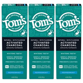 Tom's of Maine Anti-cavity Toothpaste Charcoal - 3pk/4oz