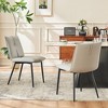 YOUNIKE Modern Dining Room Chairs Set of 2 Leather Upholstered Kitchen Chairs Comfy Side Makeup Vanity Chair Seat 19.69"Wx16.54"Dx18.9"H - 3 of 4