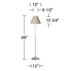 360 Lighting Abba Modern Floor Lamp Standing 66" Tall Brushed Nickel Silver Fine Burlap Fabric Empire Shade for Living Room Bedroom Office House Home - 4 of 4