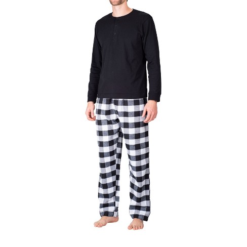 Members Only Men's Flannel Jogger Sleep Pant With Two Side Pockets - Cotton  Blend Soft & Breathable Loungewear For Men - Black/white Xl : Target