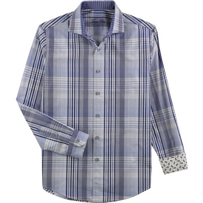 Tasso Elba Mens Minuto Rustic Plaid Button Up Shirt