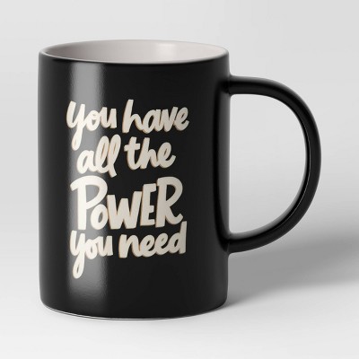 15oz Ceramic Mug Black - Room Essentials™: Microwave & Dishwasher Safe, Coffee Cup, Hot/Cold Beverages