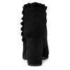 BLISSFUL STEP Women's Back to College Party Ruffle Pointed Toe Block Heel Ankle Boots - 4 of 4