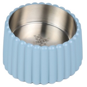 THE LICKER STORE Ripple Ridge Small/Medium Slanted Concrete & Stainless Steel Bowl 16oz (2 Cups) Pet Feeder - 1 of 4
