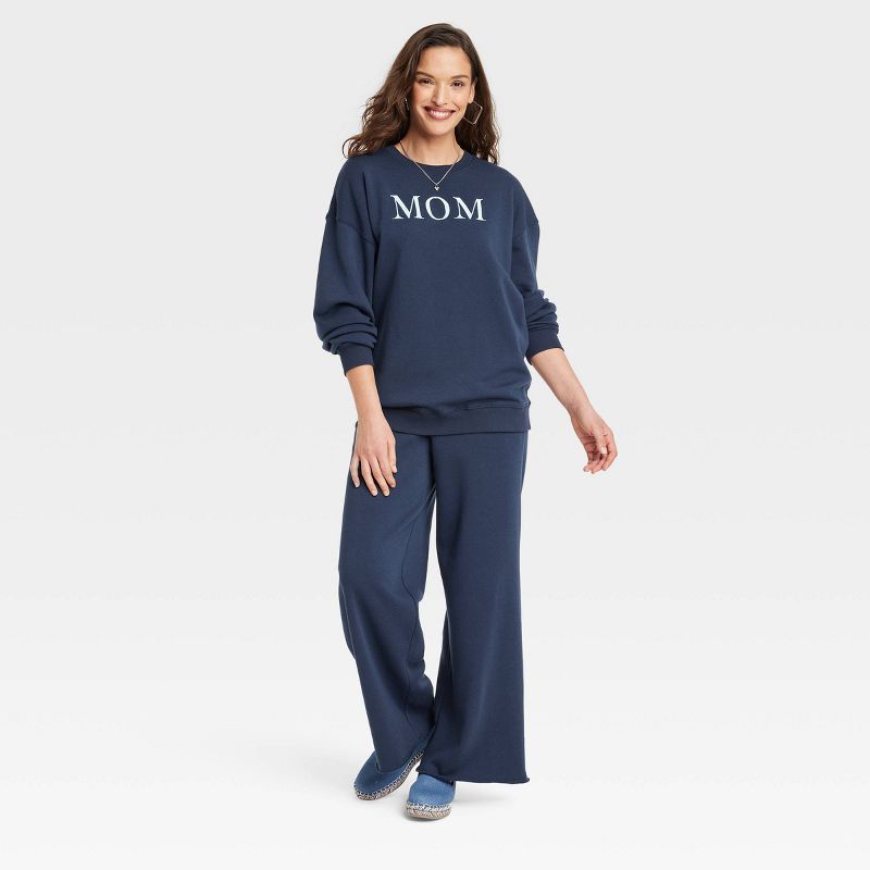 Women's Mom Graphic Sweatshirt - Blue, 3 of 4