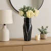 Contemporary Ribbed Metal Vase for Living Room Decor - Decorative Flower Vase Perfect for Bedroom, Home Accent, and Console Table Decor - 3 of 4